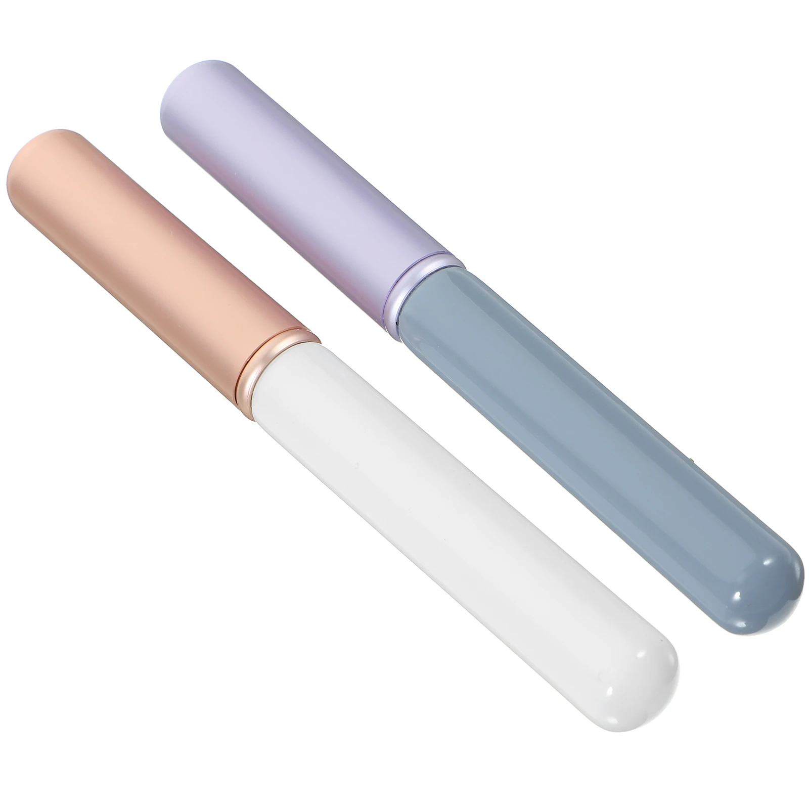 2 stuks draagbare lippenborstel mini-applicator voor lippenstift lipgloss crème balsem oogschaduw veegvast compact ontwerp lichtgewicht