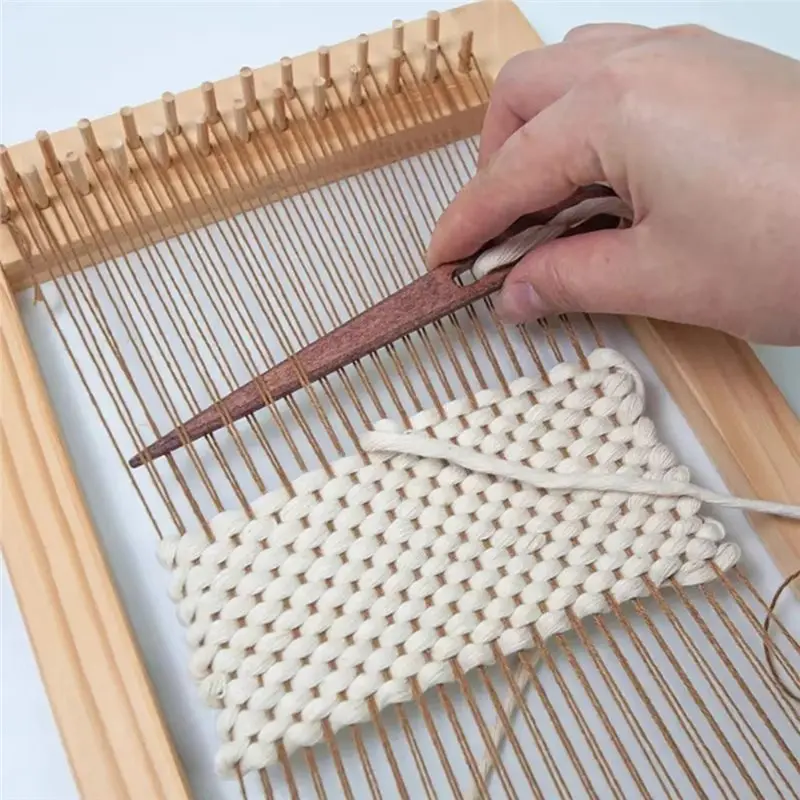2025 Trend Sewing Needle 4Pcs Large Eye DIY Wooden Weaving Loomtools Loom Tools Tapestry Darning Yarn Knitting Needles Craft