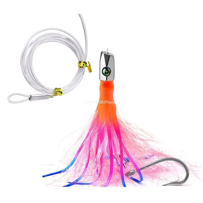 Saltwater Octopuses Baits Metal Jig Head Skirts Lures Octopuses Squid Skirt Trolling Lures Octopuses Fishing Lures Enduring