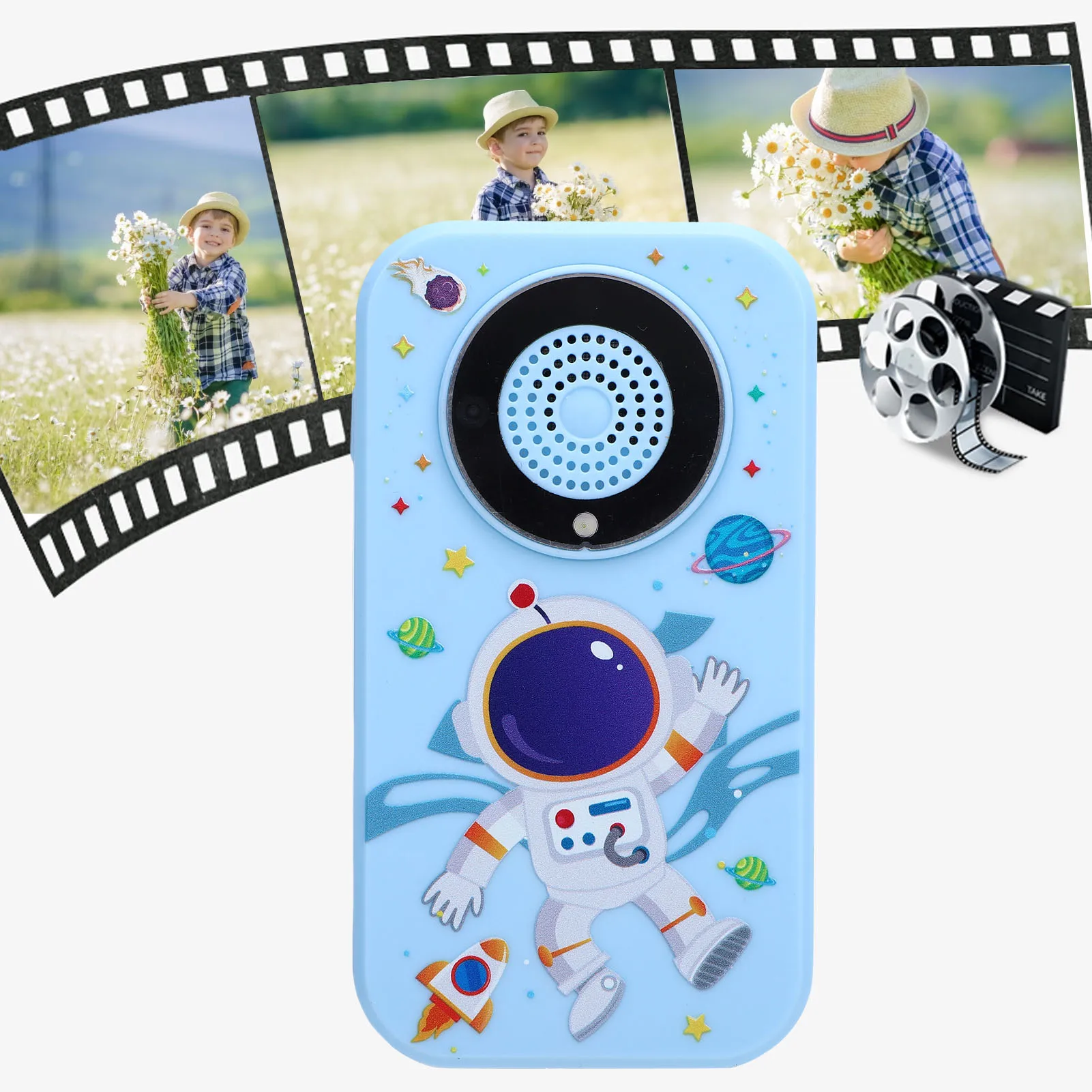 Kids Camera Auto Focus  Pattern Long Battery Life Built in Alarm Clock E Book Kids Camera MP3 Music Player for Student