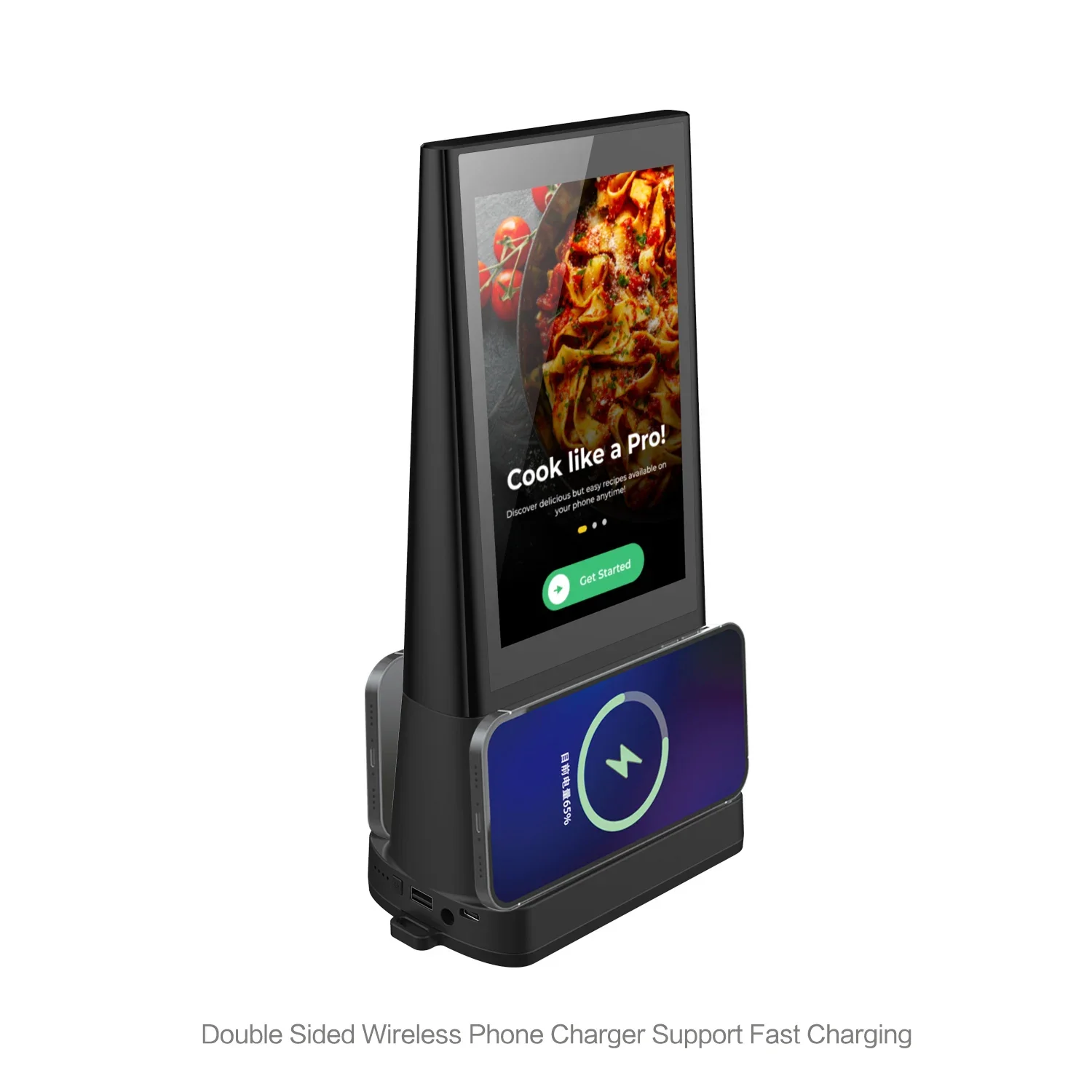 Wireless charging FYD06 Cloud Sever Android 11 Double Side Digital Kiosk Restaurant  Menu Display Table Advertising Player