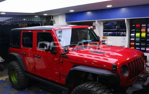 Highest quality PET Glossy Carmine Red Vinyl Wrap film super gloss red vinyl wrap bright red foil  Car Wrap quality Warranty