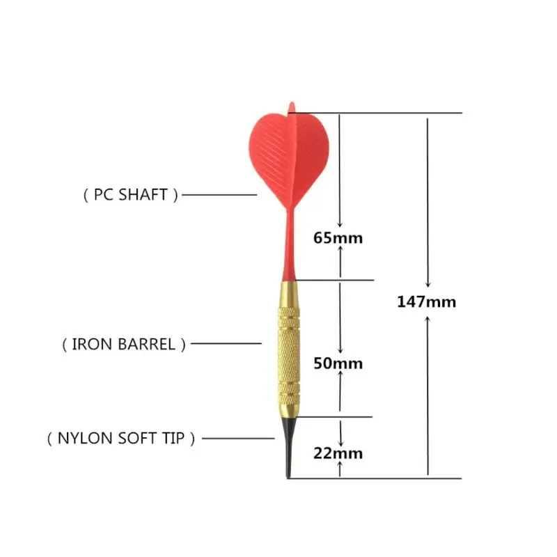 12pcs/set Soft Nylon Tip Darts PC Shaft for Electronic Plastic Home B