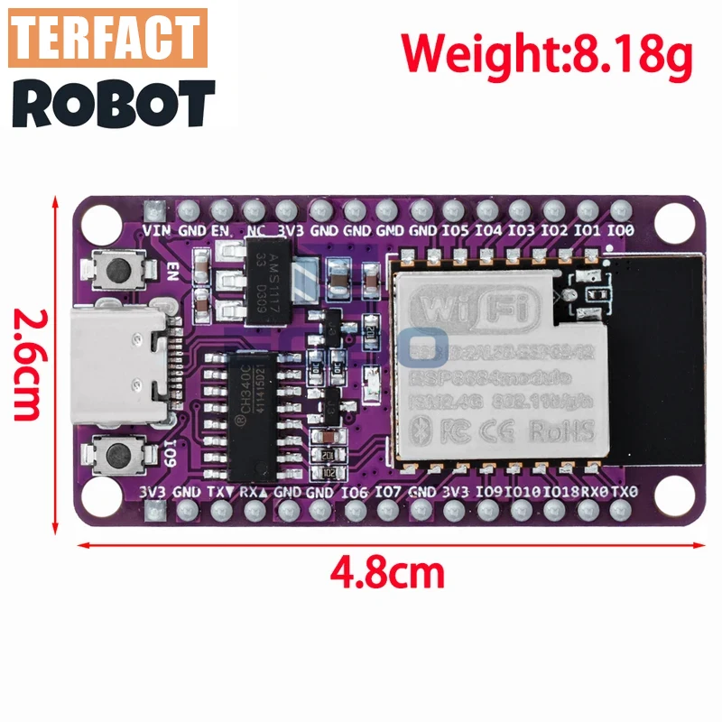 ESP8684 Development Board TYPE-C USB ESP32-C2 ESPC2-12 DevKit Serial CH340 WiFi + Bluetooth Dual Core Module For Arduino