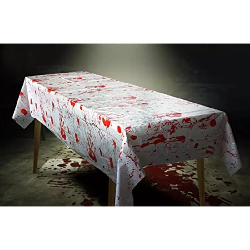 Halloween Bloody Tablecloth Tablecover Disposable Bloody Horrible Table Cover Halloween Tablecloth Scary Tablecloths