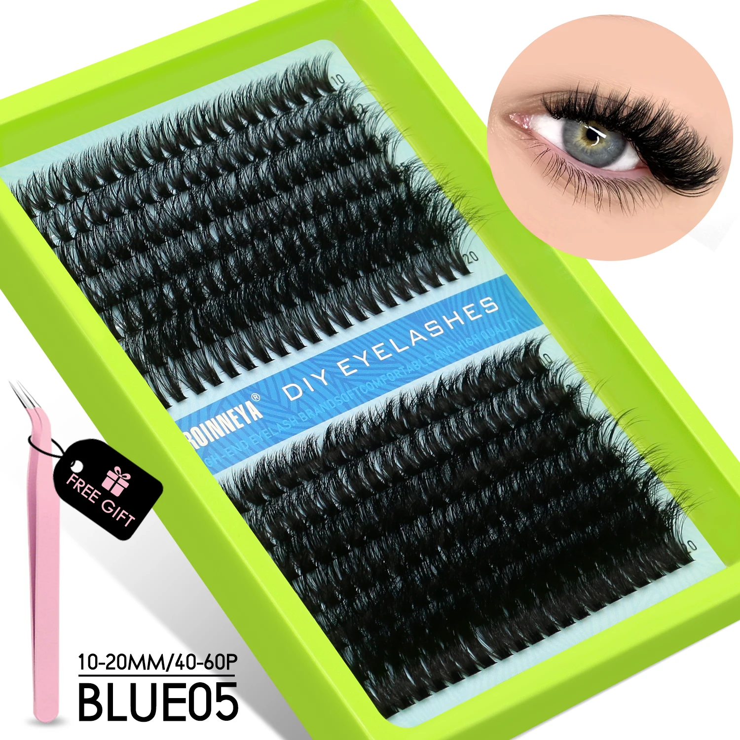 Cluster Lashes Kit, 15 Rows Mixed Volume Eyelashes