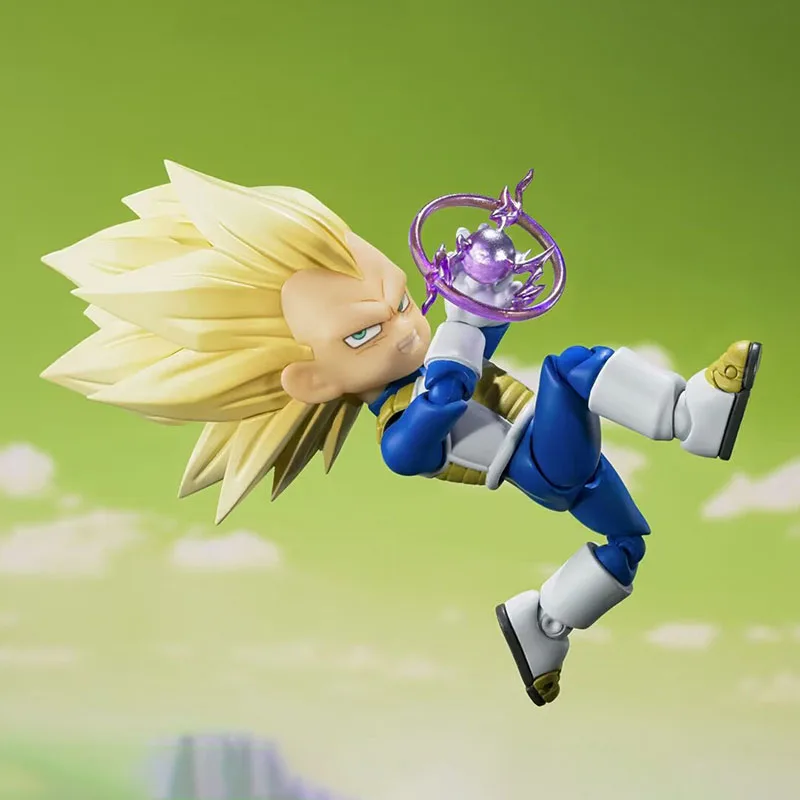 Original BANDAI S.H.Figuarts SHF Super Saiyan 3 Vegeta(MINI) Daima modelo de juguete