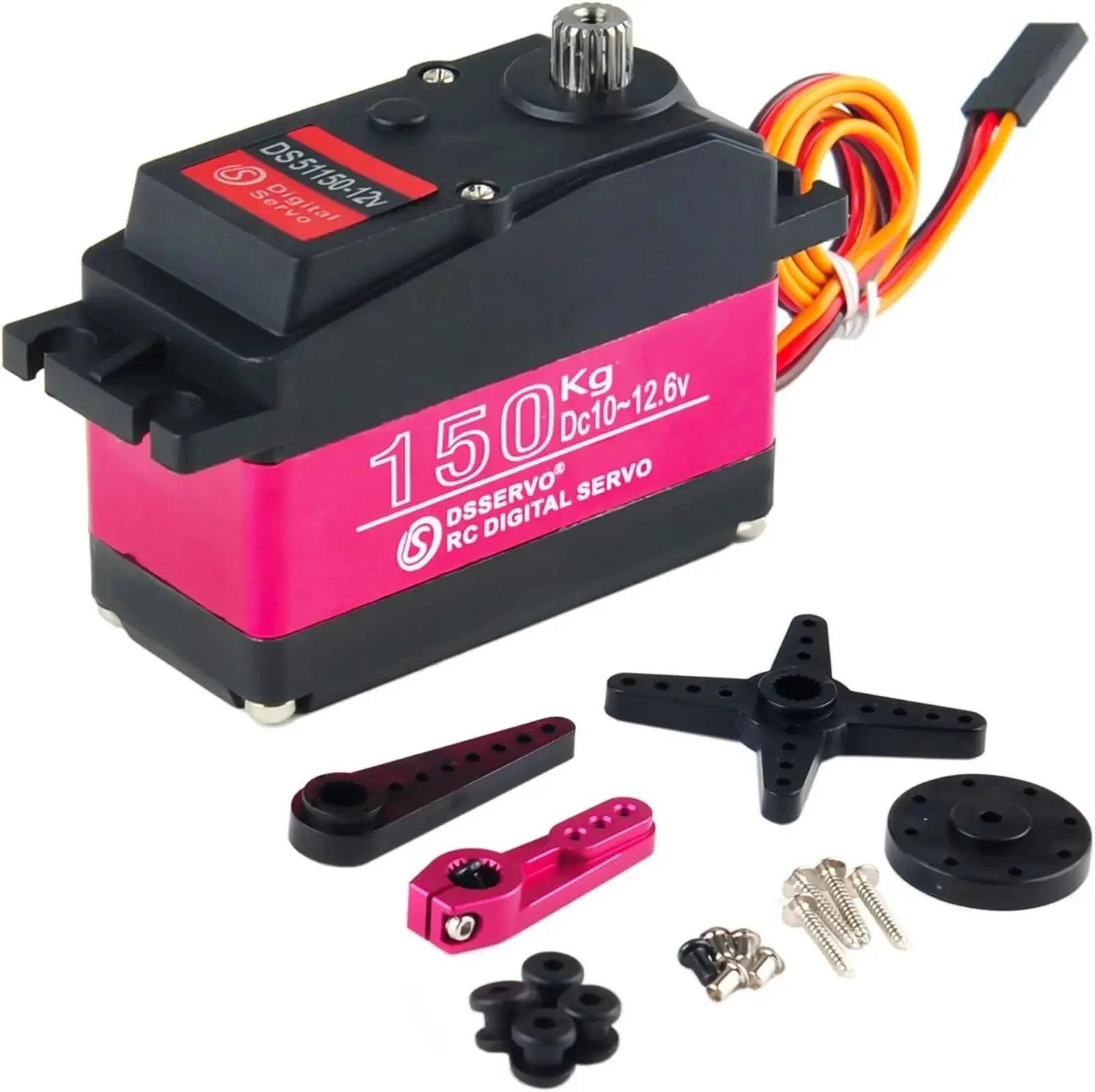 

Dsservo 150KG DS51150 Digital RC Servo Full Metal Gear 180/270 Degree 12V Waterproof IP67 18T Servo Arm for Baja Car 1/5 RC Car