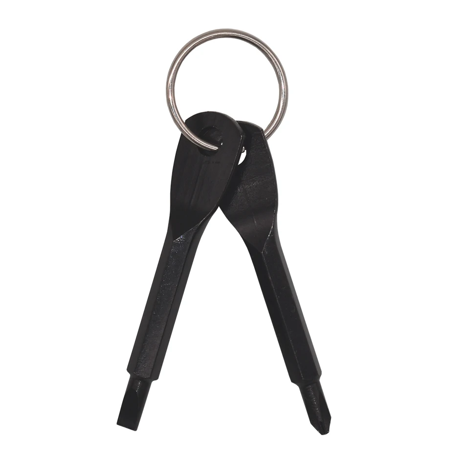 2 in 1 Metal Mini EDC Multifunction Screwdriver Key Shape Phillips Screw Driver Slotted Screwdrivers Keychain Pocket Repair Tool