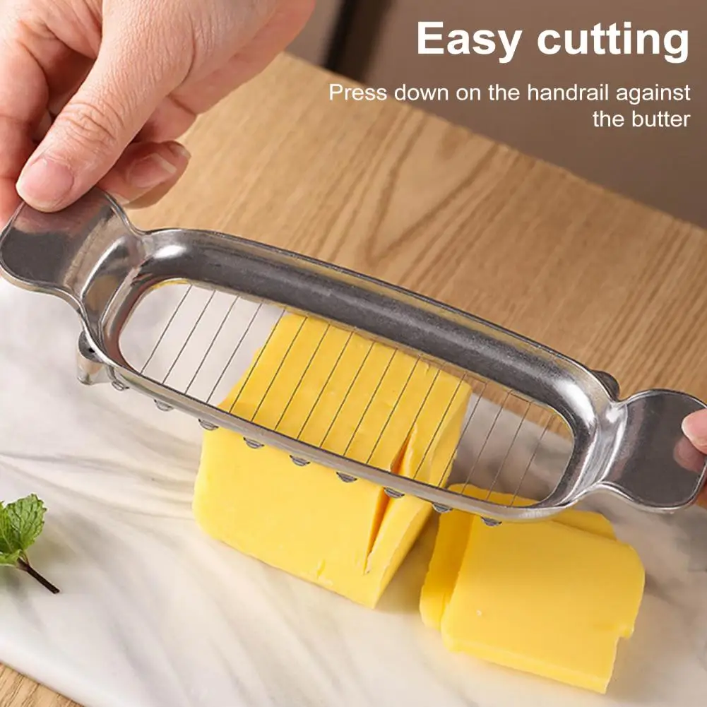 Butter Cutter Cheese Slicer Stainless Steel Quick Easy Cutting Grid for Portion Control Eggs Fruit Slicer Kitchen Accessories