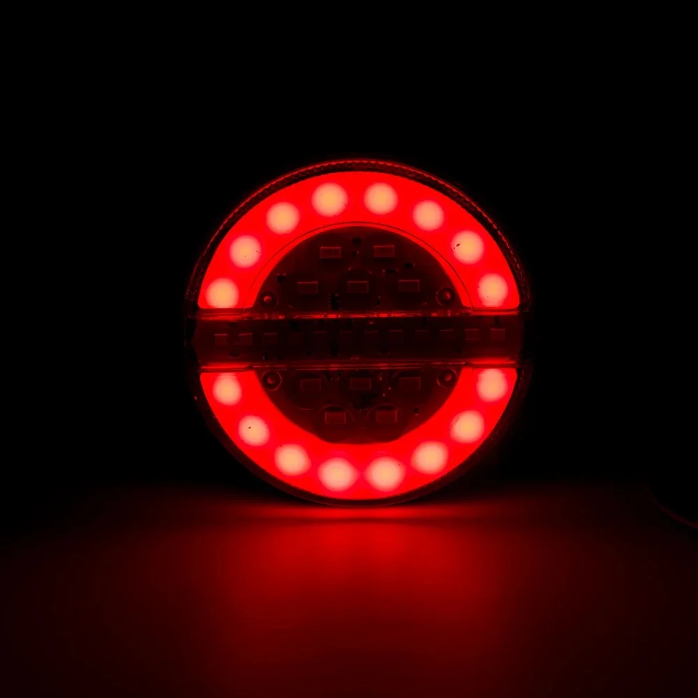 1 قطعة أضواء همبرغر الديناميكية الخلفية 12 فولت/24 فولت LED لمبة خلفية مع وامض بدوره إشارة الفرامل وضوء عكسي لمقطورة شاحنة