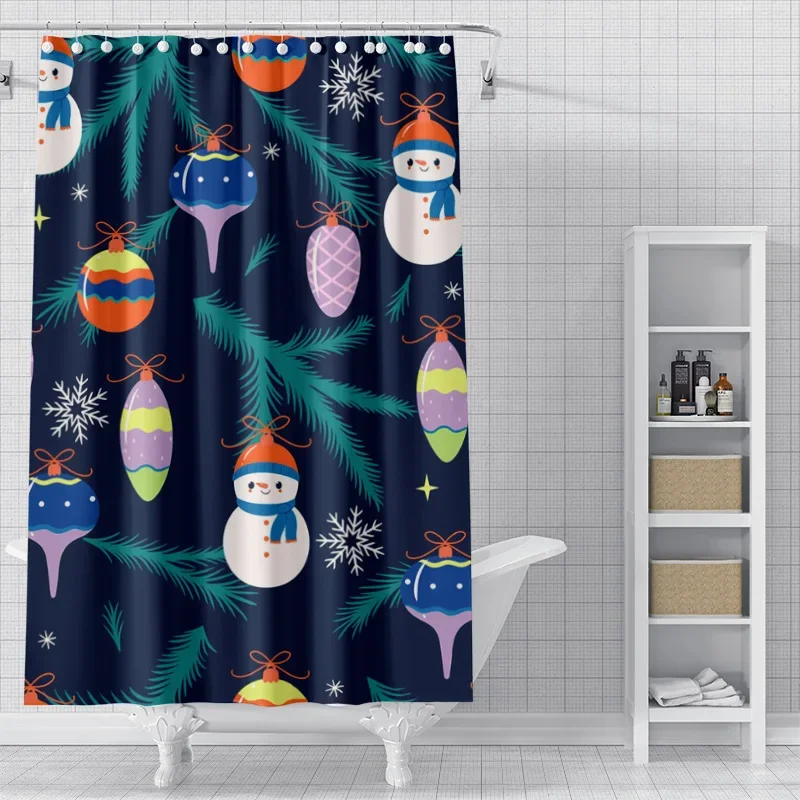 Home decoration shower curtains for bathroom waterproof curtain fabric Modern Nordic style Living Room Merry Christmas winter