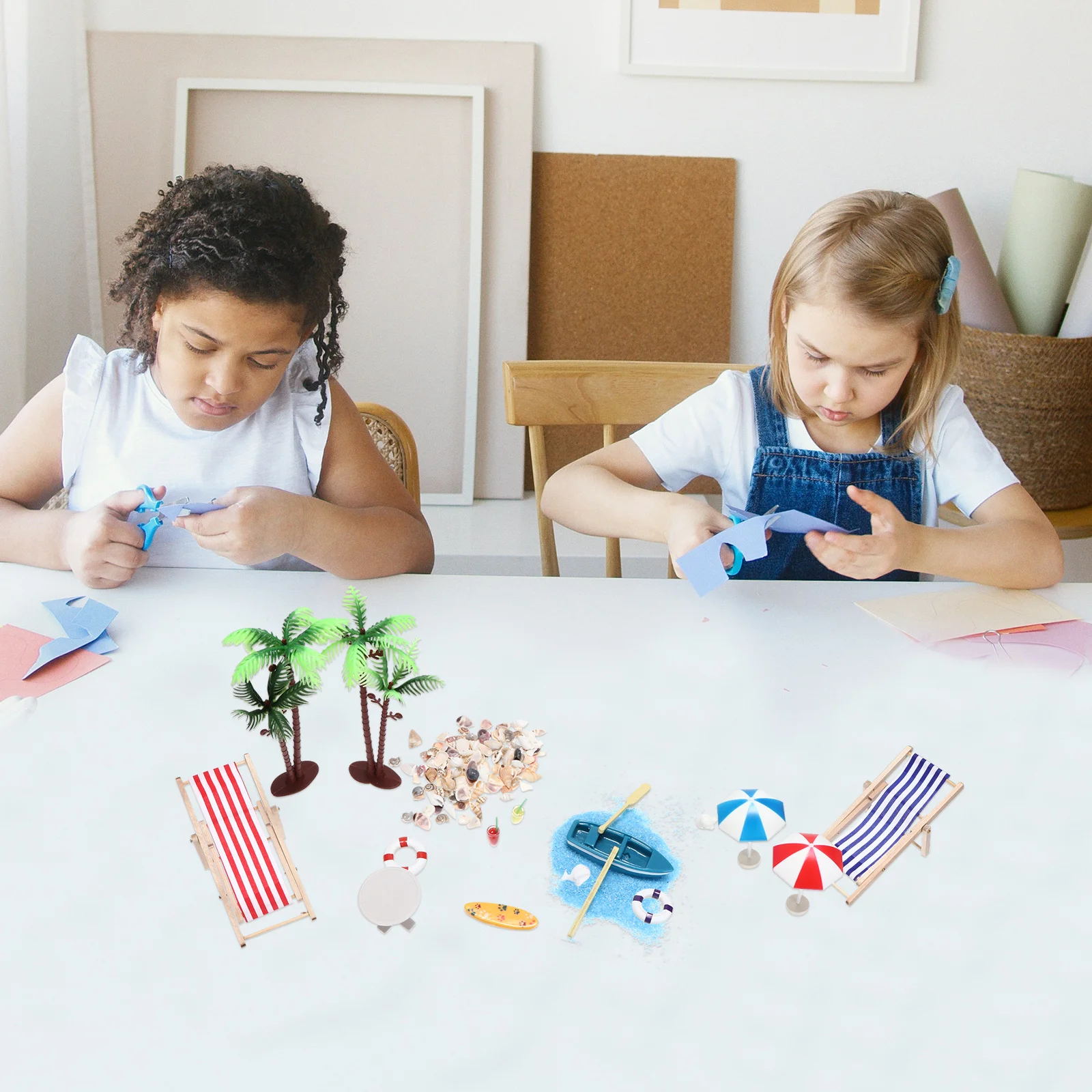 

18Pcs Resin Beach Shell Sun Umbrella Mini Decoration Accessories DIY Summer Style Mini Landscape Ornament