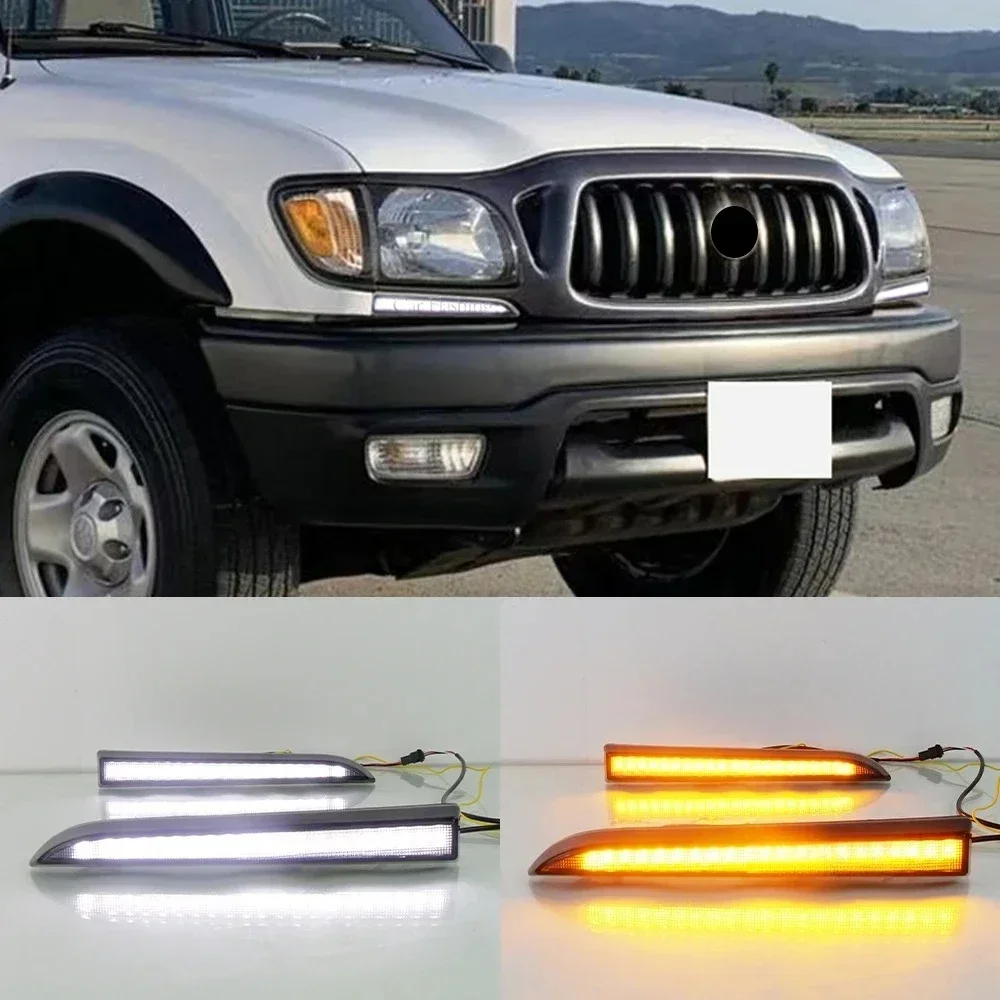 LED Daytime Running Light For Toyota Tacoma 1998 1999 2000 2001 2002 2003 2004 DRL Fog Lamp with Dynamic turn signal Fog Light