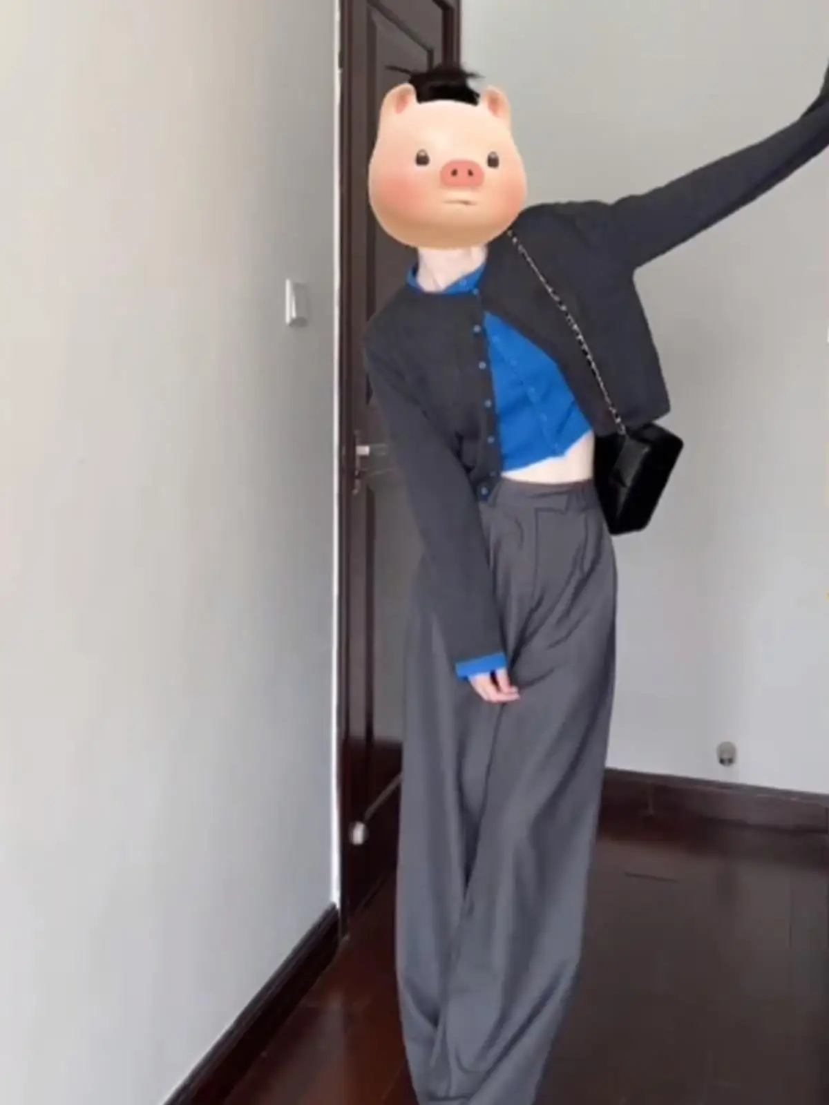 اللون بلو سترة مشغولة من الصوف المرأة لينة مريحة كسول Sle شيك الأعلى أوائل الخريف وصول جديد طويل Sve جولة Ne زر التفاصيل