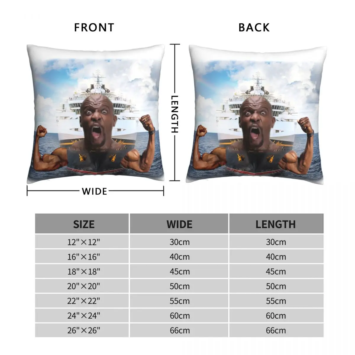 Terry Crews Terry Cruise Pillowcase Polyester Linen Velvet Printed Zip Decor Home Cushion Cover