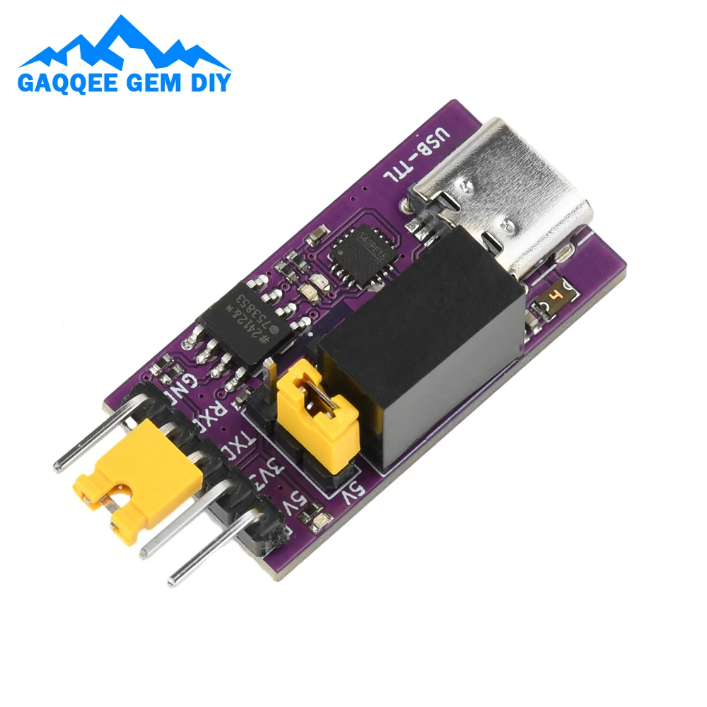 DC 3.3V/5V USB to TTL Serial Module CH343 Isolated 50bps-6Mbps High Speed USB to TTL UART Downloader Module Type C Interface