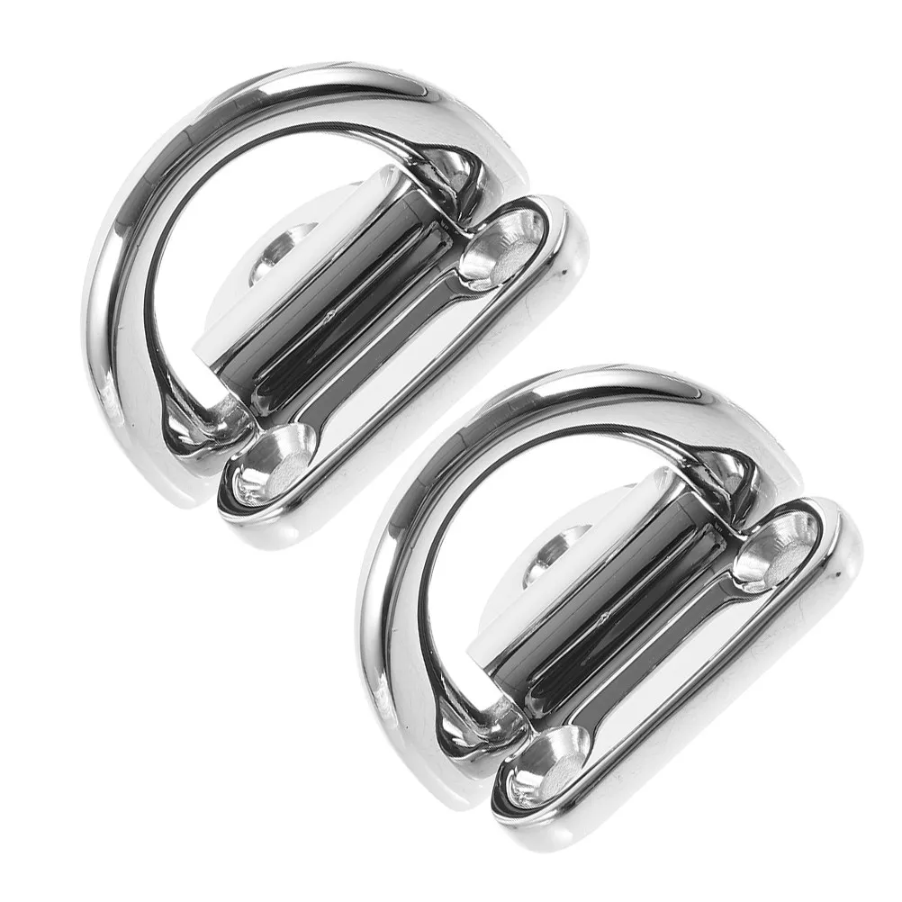 

2Pcs Stainless Steel Tow Hook Heavy Duty Racing Trailer Towing Ring Front Rear Bumper Recovery Car Accessory Car Tow Hook