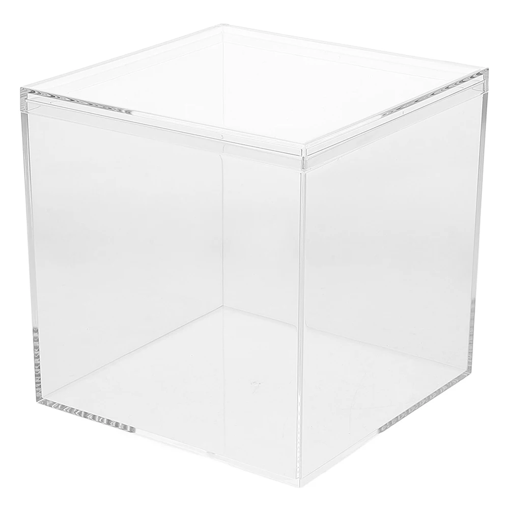 1pc Clear Plastic Square Cube Storage Box Transparent Container For Wedding Party Favors Candy Jewelry Organizer Compact