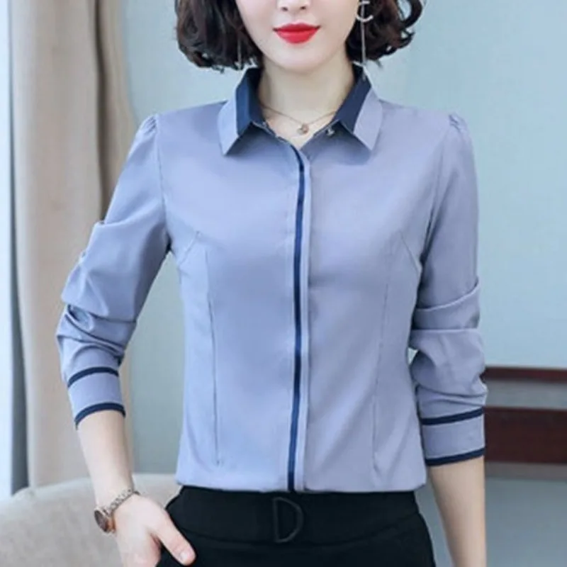 Women\'s New Square Neck Solid Color Shirt Spring Autumn Safari Style Office Lady Ruched Long Sleeve Cardigan Covered Button Tops