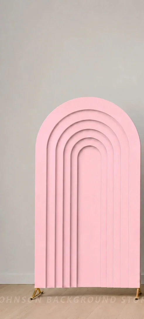 Pastel Rainbow Arch Cover backdrop Set Pink Beige White Layered Rainbow Arch background for Baby Shower Party background