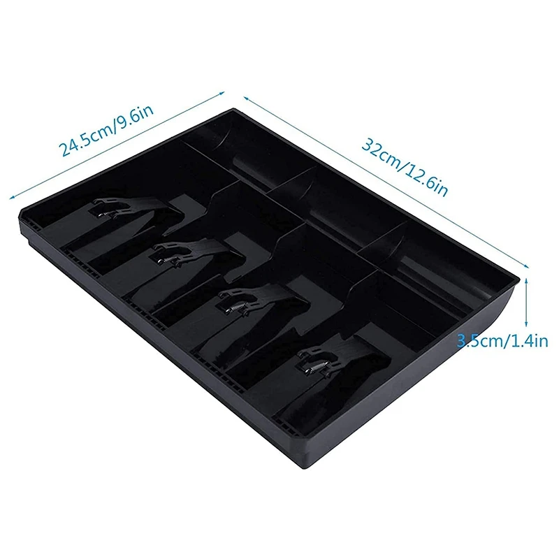 

Cash Register Drawer - Cash Money Tray Replacement 4 Bill/3 Coin Cash Register Insert Tray,12.6 x 9.6 x 1.4Inch