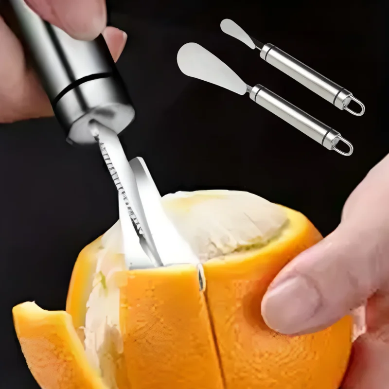 Stainless Steel Orange Grapefruit Peeler Practical Fruit Opener Skinning Knife Vegetables Peeling Cutter Kitchen Supplies