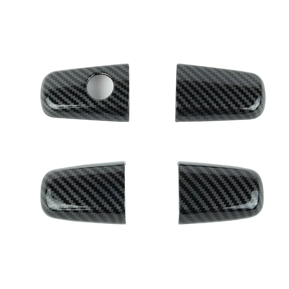 Carbon Fiber Style Door Handle Cover ABS Trim Car For Mitsubishi Lancer EX For Evolution X 2008-2017 Auto Accessories Left Drive