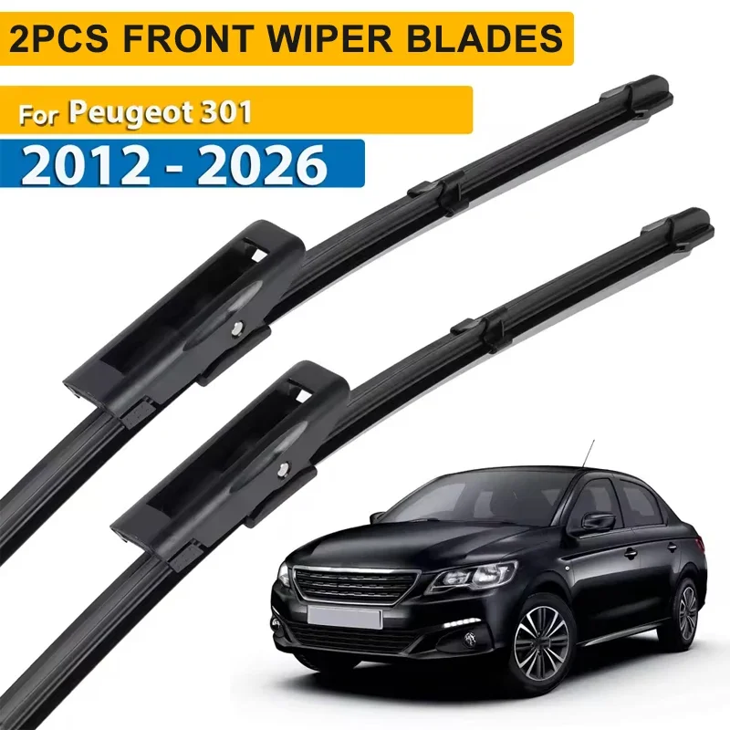 

Wiper LHD Front Wiper Blades For Peugeot 301 2012 - 2026 Windshield Windscreen Clean Window Car Rain Brushes 24"+16"