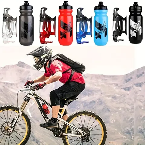 Bicycle Bottle Set Waterproof Anti Slip Toughness Lightweigt Bottle Holder BPA-Free 610ml Squeeze Leakproof Water Bottle