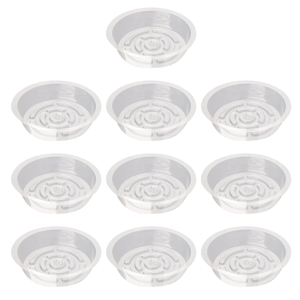 10/24pcs Flower Pot Mat 6 8 10 12 Inch Transparent Round Tray Base Plastic Flower Pot Tray Water Storage Tray Garden Tool Parts