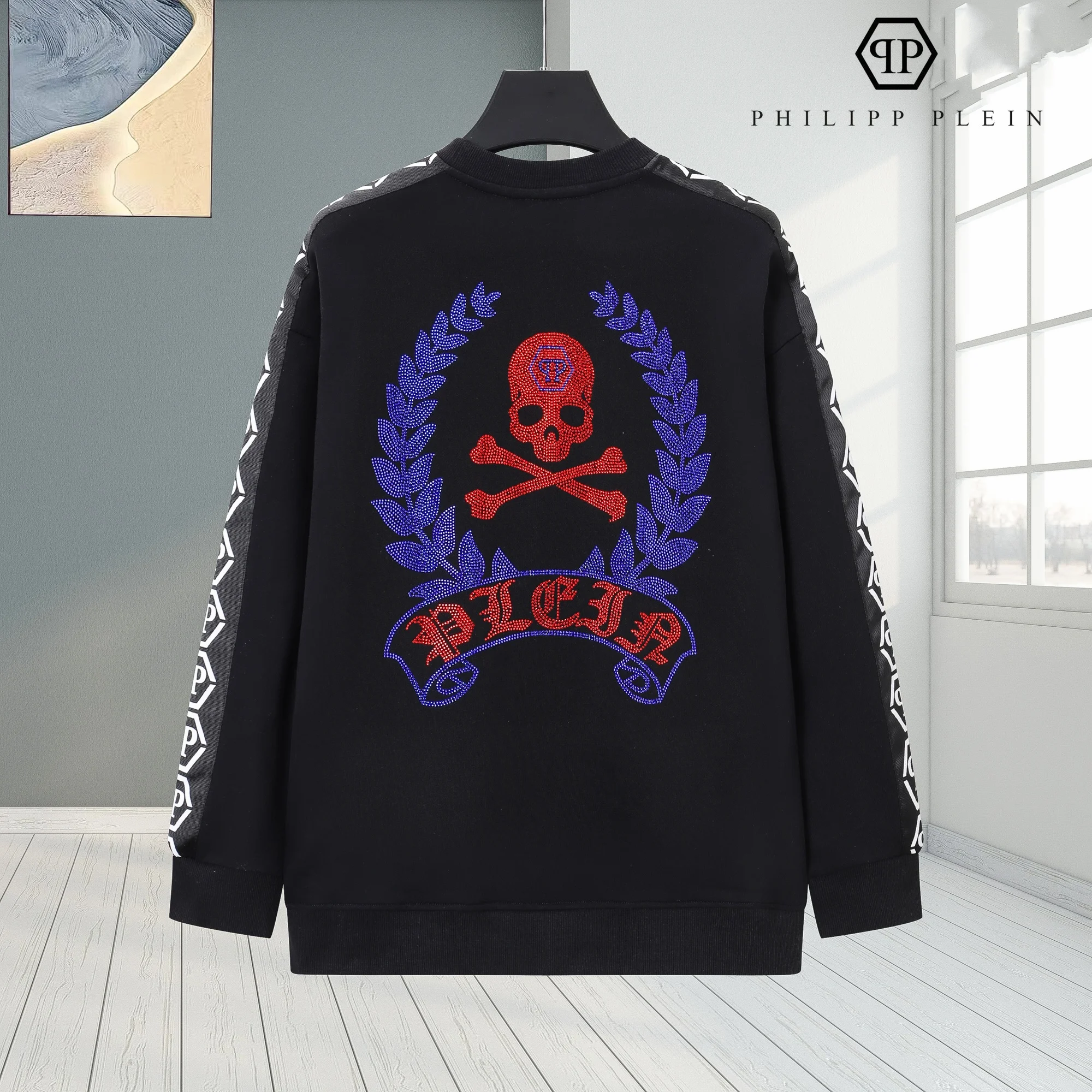 2025 Philipp Plein New Trend Personality Classic Retro Fashion Four Seasons Round Neck Men's and Women's Sweatshirts Casual Street Hip-hop Hoodie