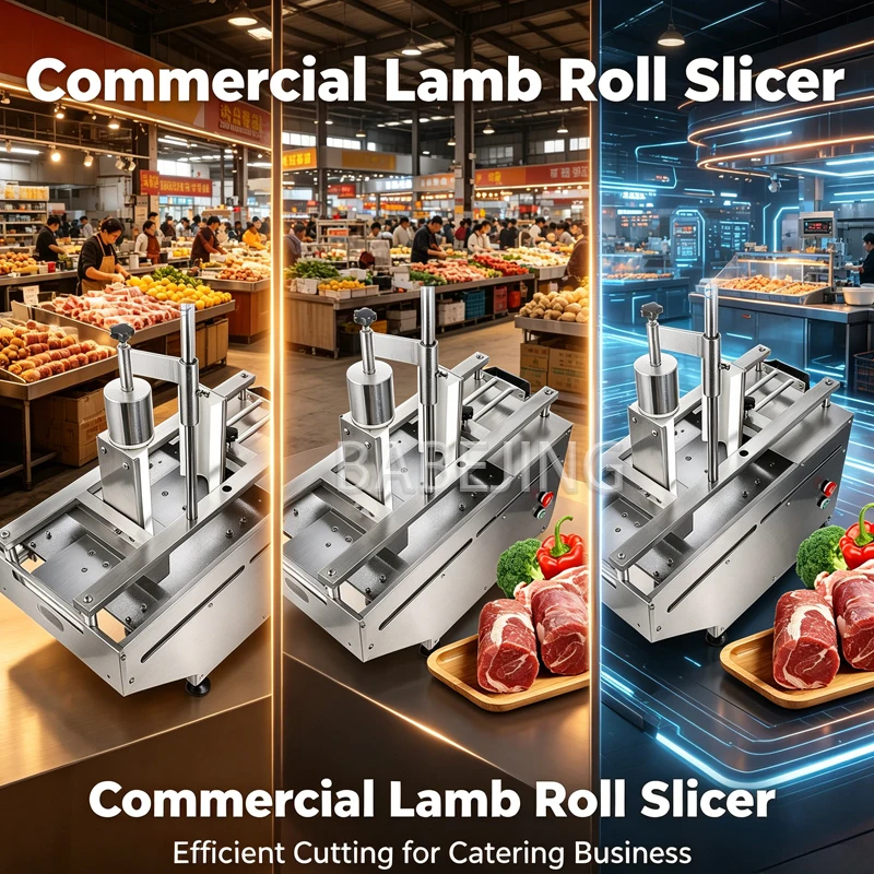 Commercial Fully Automatic Meat Slicer for Beef And Lamb Frozen Rolls - Precision Cutting Machine for Kitchen And Restaurant Use