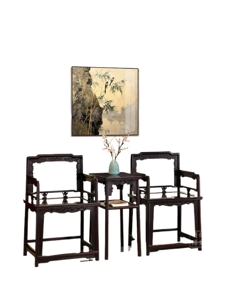 

Mahogany furniture red sandalwood rose chair three-piece tea chair meeting leisure chair lady