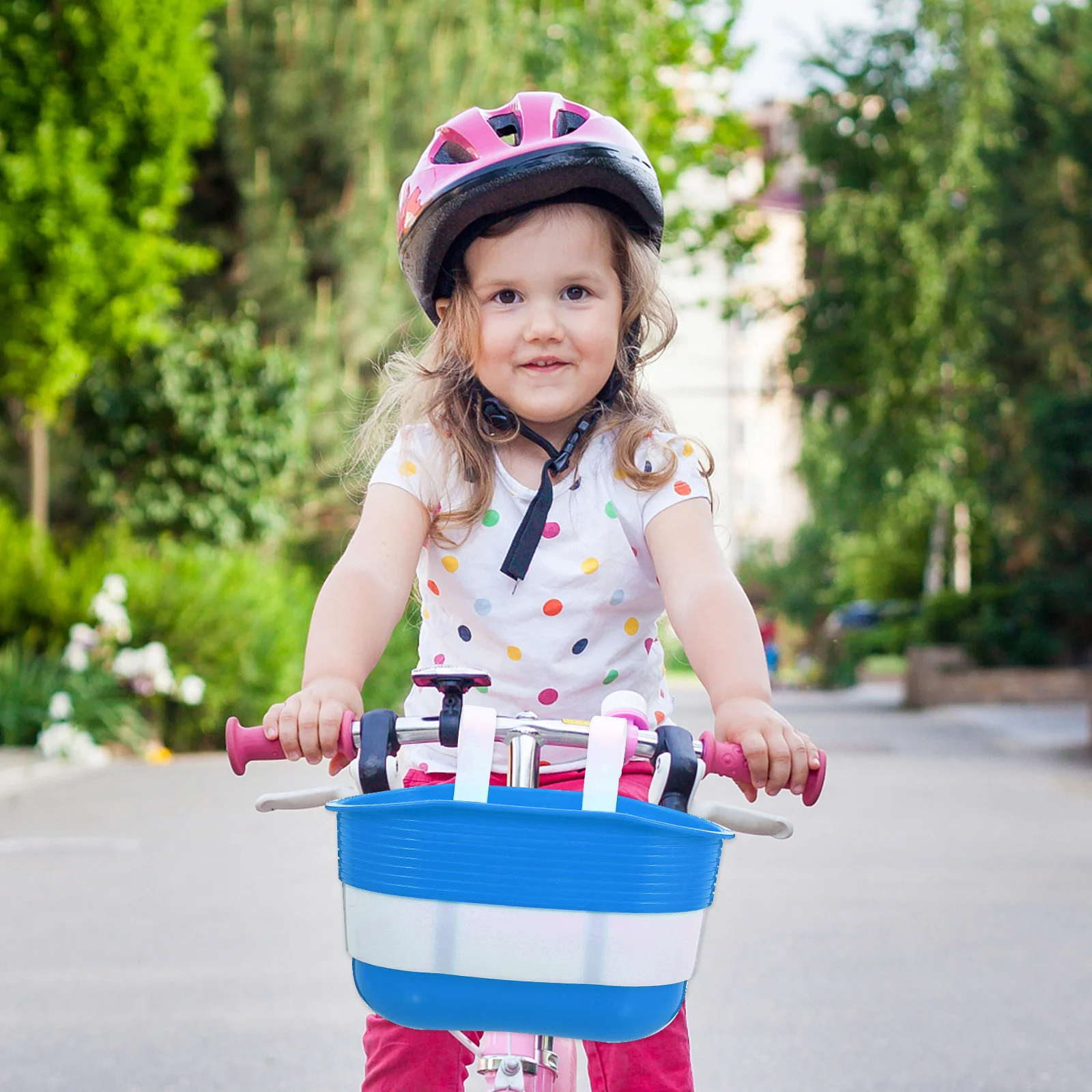 

2Pcs Plastic Kids Bike Basket Front Handlebar Storage Box Scooter Bike Accessories Water-Resistant Wear-Proof Scooter Basket