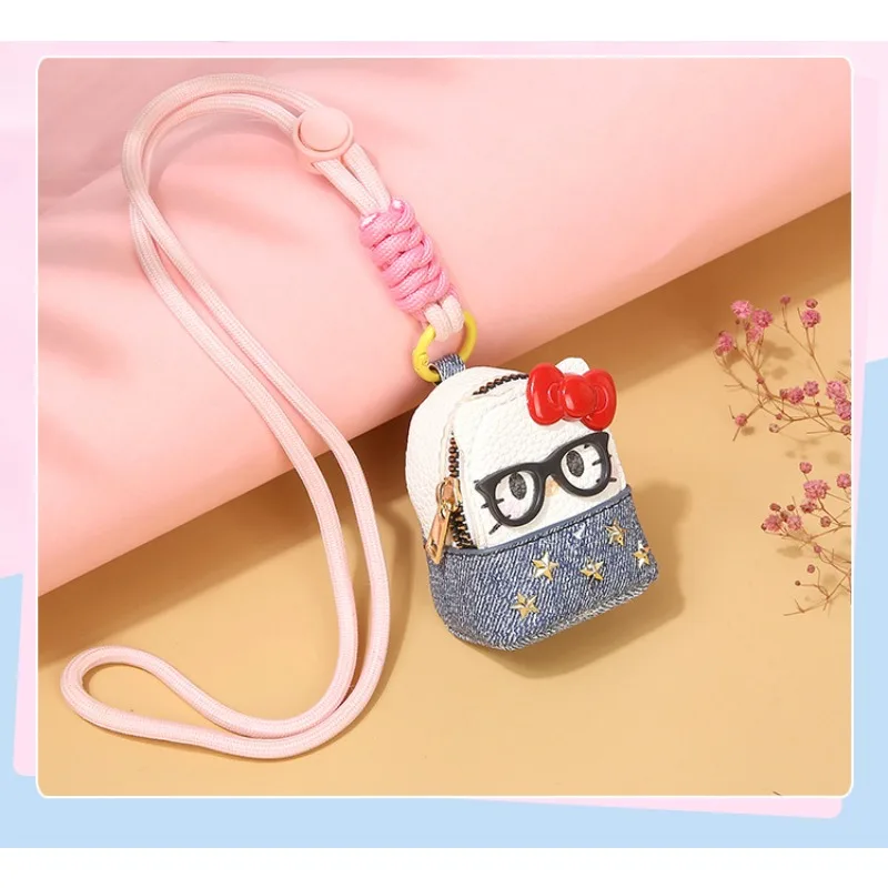 

Hello Kitty Keychain Girl Cute Anime Cartoon Women Versatile Bag Charm Earphone Bag Coin Storage Kawaii Festival Gift Wholesale