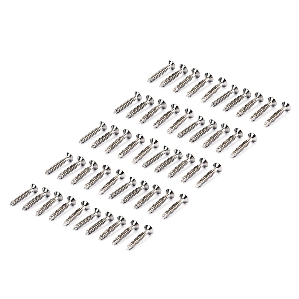 

50 pcs Guitar Bridge Screws Strong Iron Durable Replacement Screws Bright Color Easy Install For St Tl Electric Guitar Bass