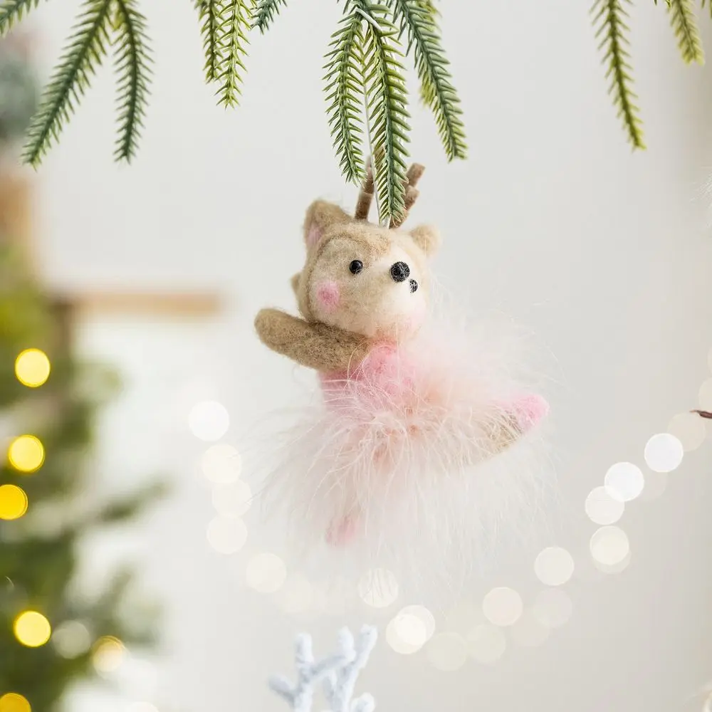 ورأى عيد الميلاد المعلقات المعلقة زلاجات الماوس الأيائل/الغزلان عيد الميلاد دمية قلادة الوردي الكرتون شجرة عيد الميلاد المعلقات عطلة ديكور #4