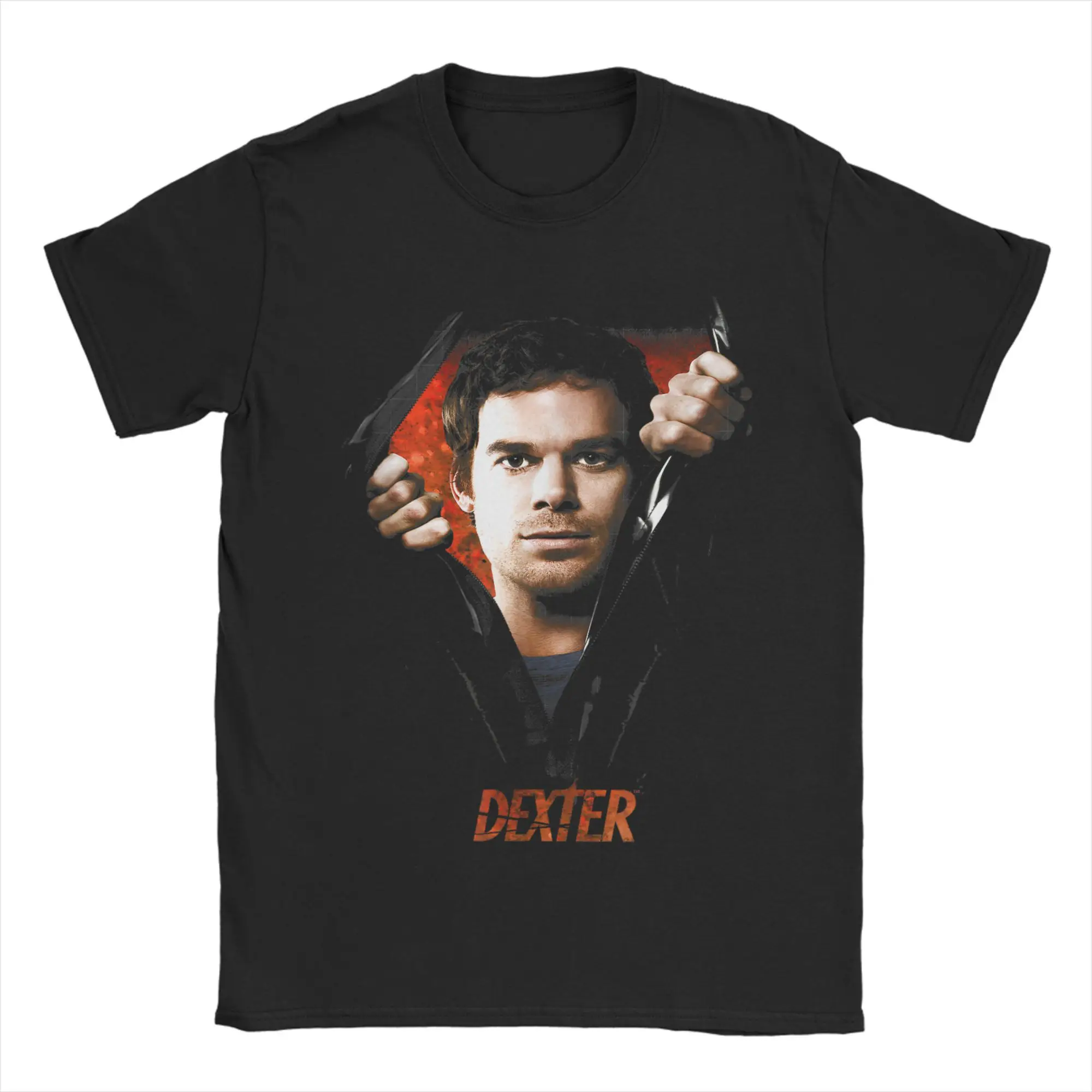 

Men Women Body Bad Dexter Morgan T Shirt Horror Film Pure Cotton Tops Casual Short Sleeve Crewneck Tee Shirt Plus Size T-Shirts