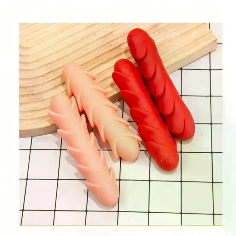 2Pcs Soft Sausage Shaped Sensory Squeeze Fidget Toy Stress Relief Gifts Office Relax Party Favors