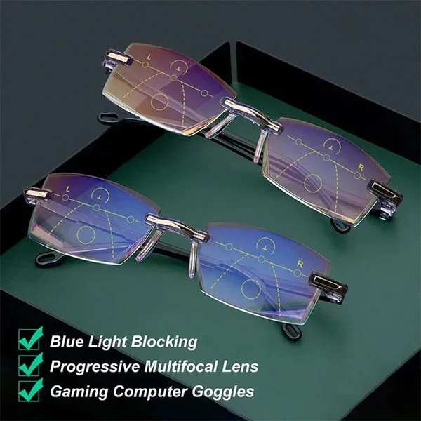 fashionable progressive multifocal reading glasses, anti blue light reader presbyopia glasses for elderly people