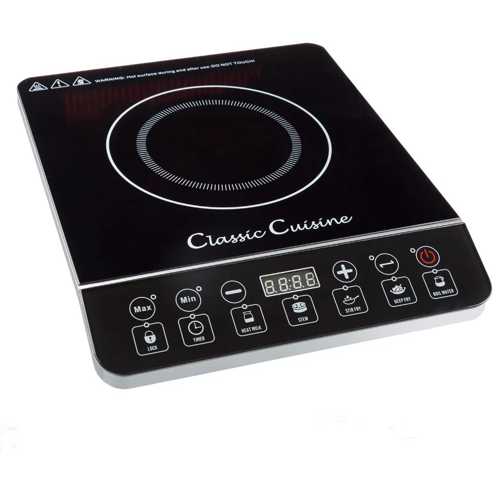 Multi-Function 1800W Portable Induction Cooker Cooktop Burner - Black by Black 14 inches L x 11.4 inches W x 2.5 inches H