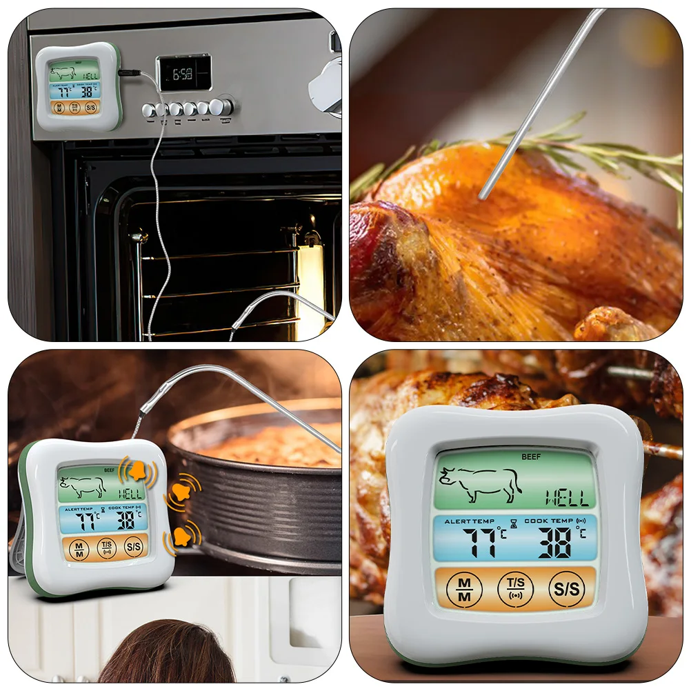 

Touch Screen Food Digital Kitchen Thermometer For Bbq Meat Cooking Stainless Steel Probe Household Baking Gadget