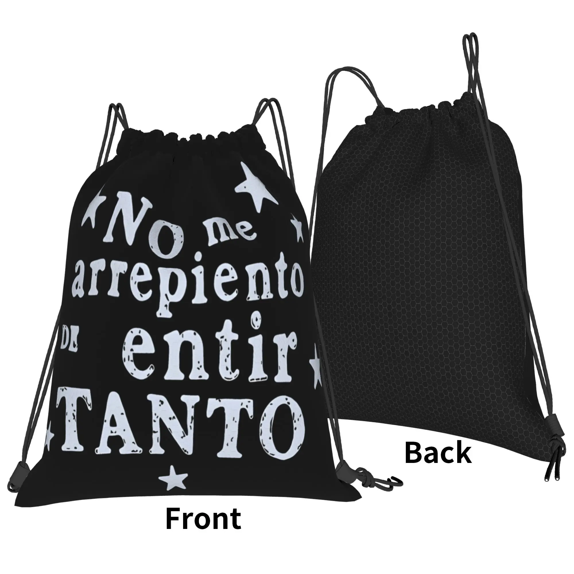 No Me Arrepiento De Sentir Tanto Drawstring Bag Karol G Foldable Minimalist Backpack Sports Sackpack String Bags For Unisex