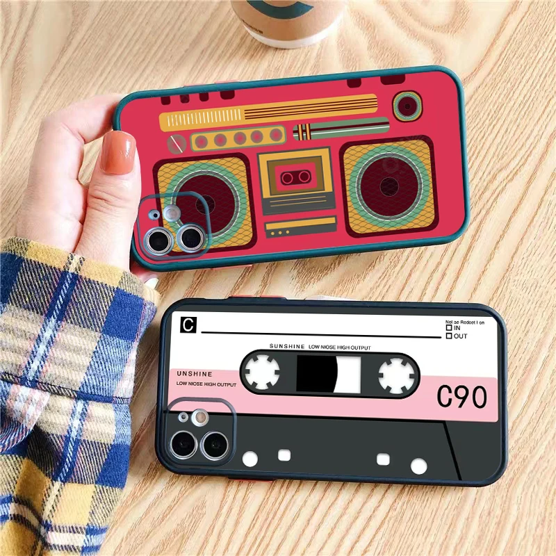 Vintage Cassette Tape Retro Style Recorder Phone Case For iPhone 14 Pro Max 13 12 11 Pro XS Max Mini SE 2020 7 8 Plus X XR Cover