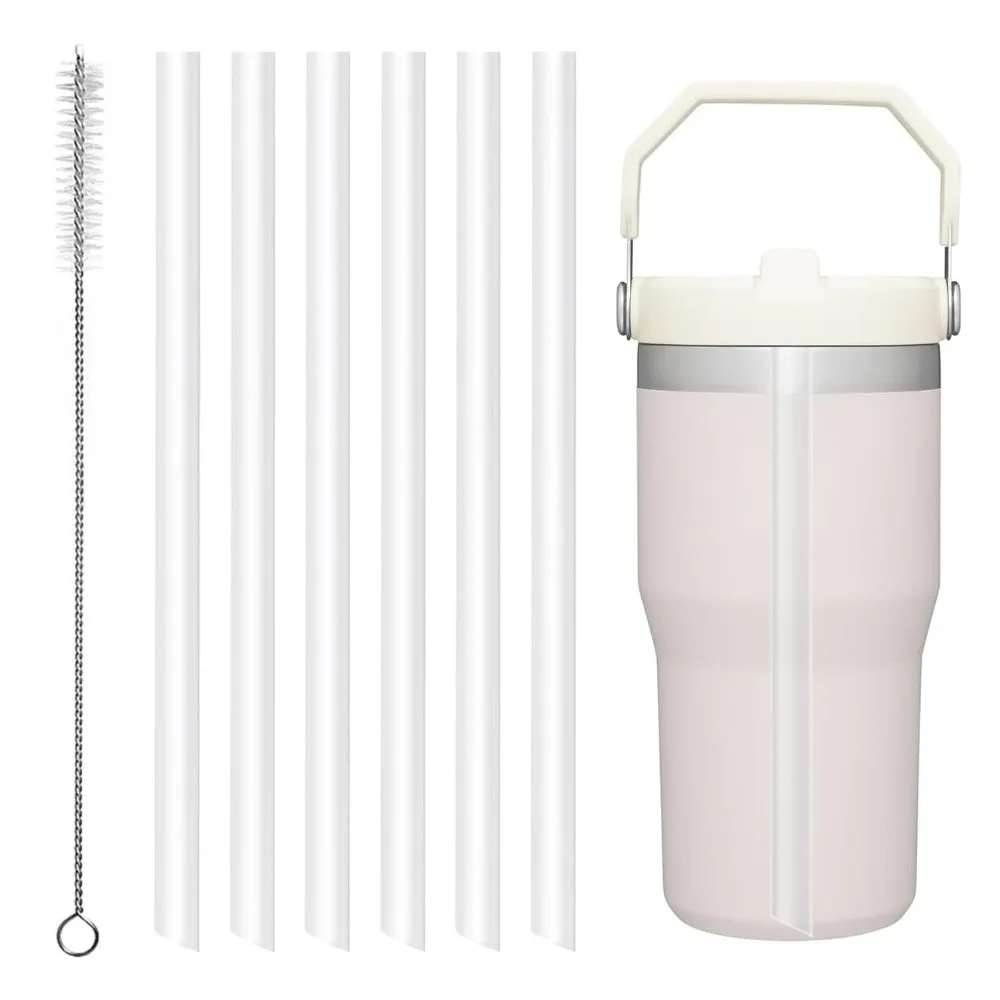 4/6/8/12 Pcs Replacement Plastic Straws Compatible with Stanley 20 oz Flip Straw Tumbler