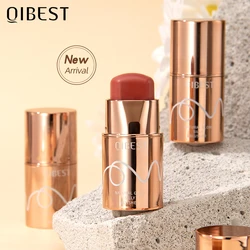 QIBEST Lipstick Blush Stick 3-in-1 Eyes Cheek and Lip Tint Buildable Long Lasting Lightweight Cream Multi Stick Makeup for Women