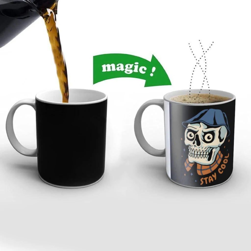 

Stay Cool Creativity Change Color Chang mug Ceramic mug Hot Coffee Cup Breakfast Cup Mug Friend Gift