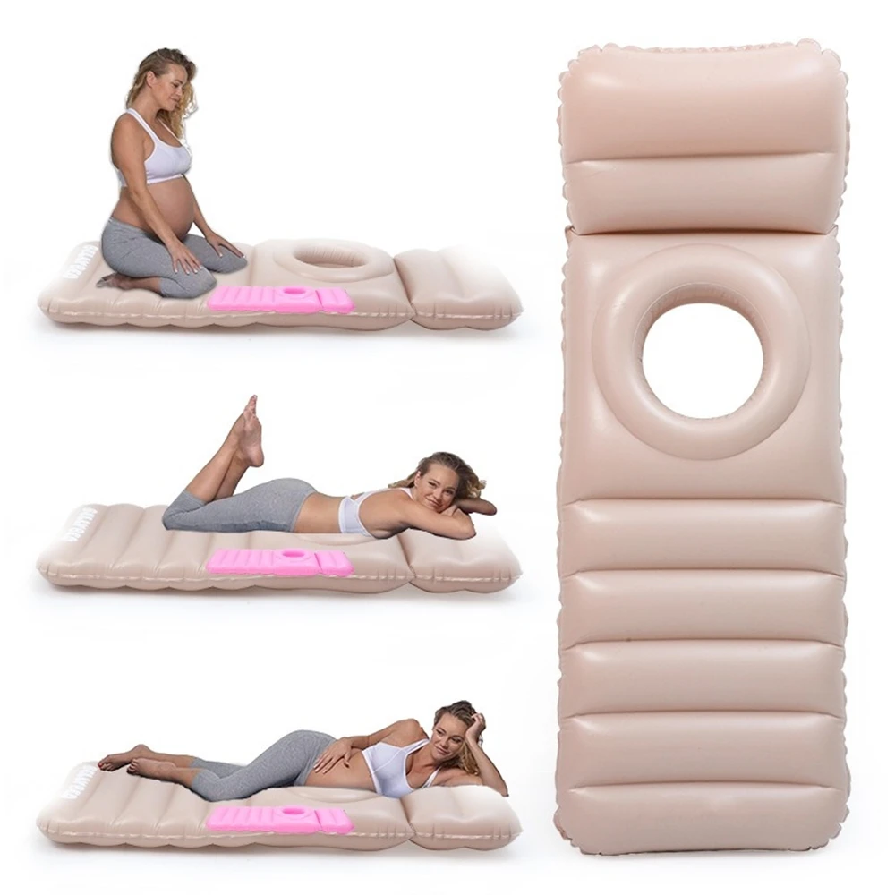 Tapis gonflable en Pvc pour femmes, matelas, oreiller, tapis de couchage, flotteur avec trou pour le ventre, dit au revoir aux douleurs et aux douleurs liées dans la grossesse