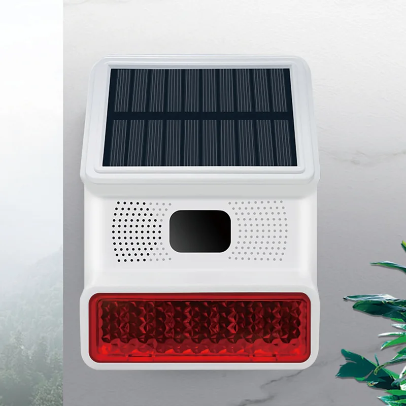 

Wireless 433MHZ solar sound and light alarm burglar alarm outdoor outdoor alarm large decibel siren horn